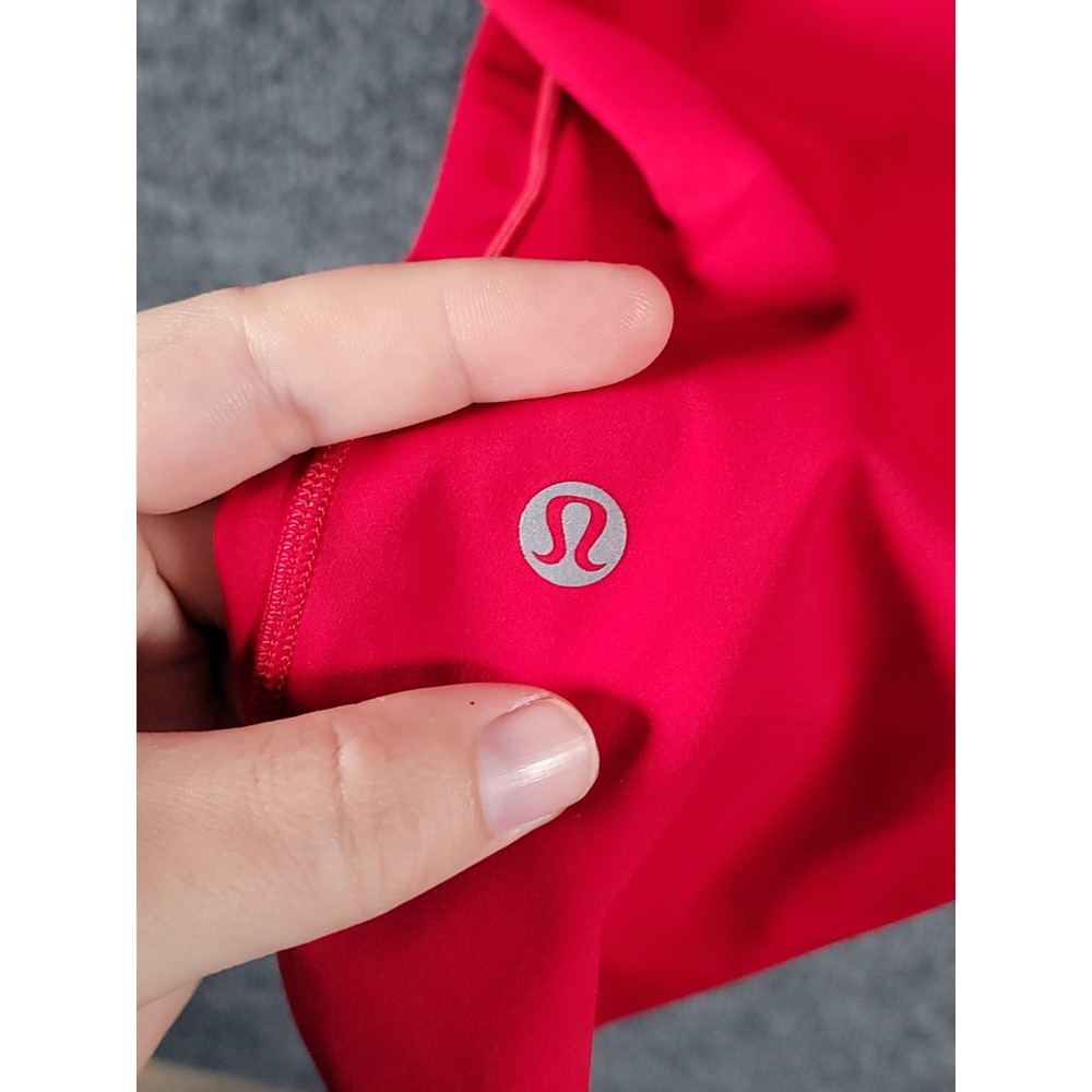Lululemon Base Pace High Rise Crop 23" Leggings Red Nulux Womens Sz 12 Stretch - Picture 7 of 16